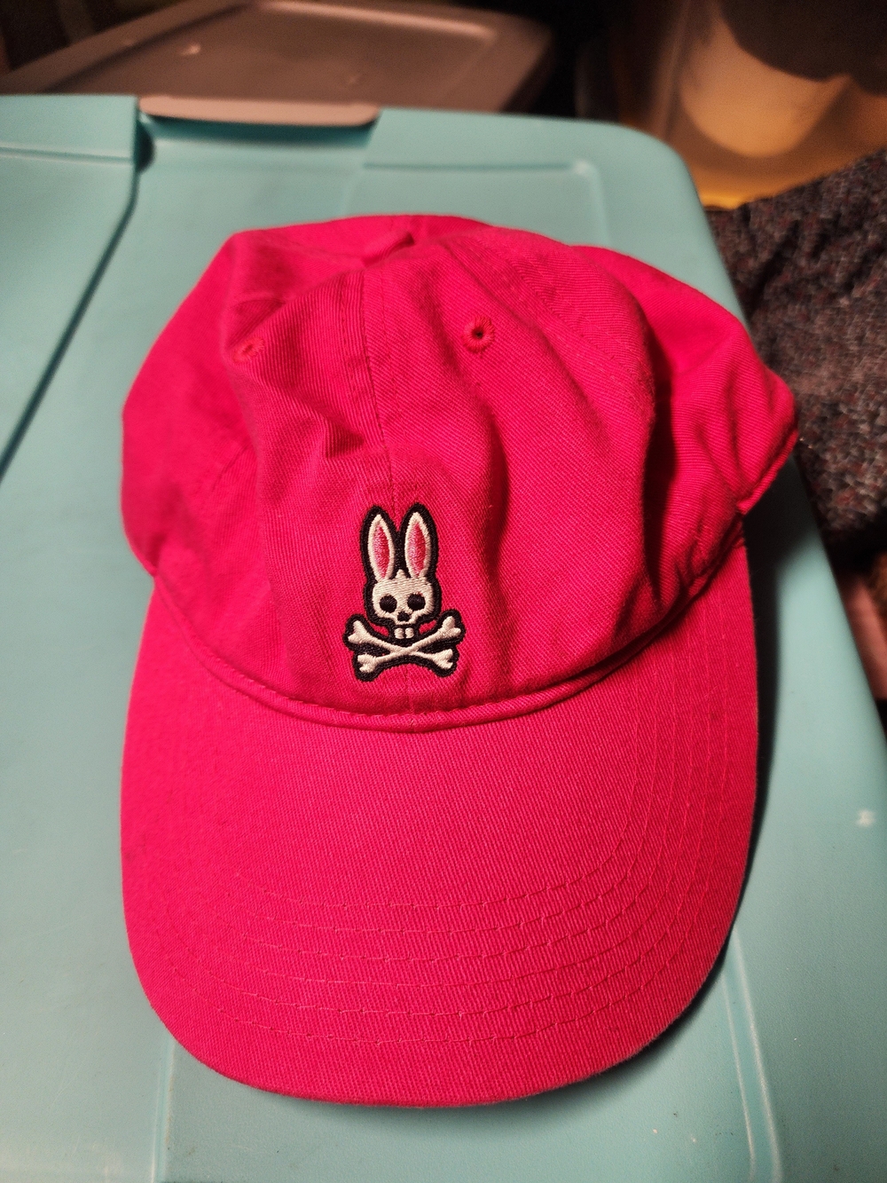 Psycho Bunny Skull and Crossbones Baseball Cap Pink